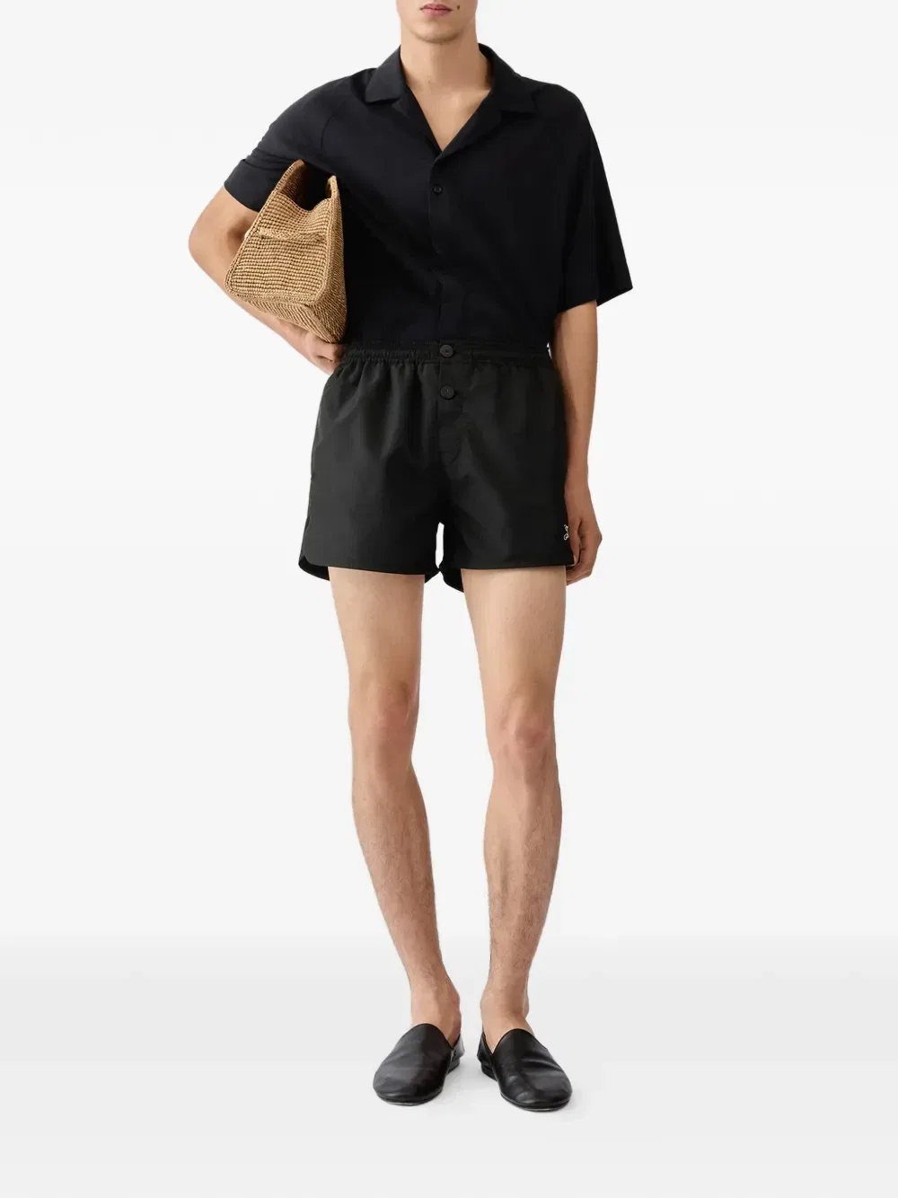 Плавки-шорты Puntini с вышитым логотипом JACQUEMUS, черный — фото 2