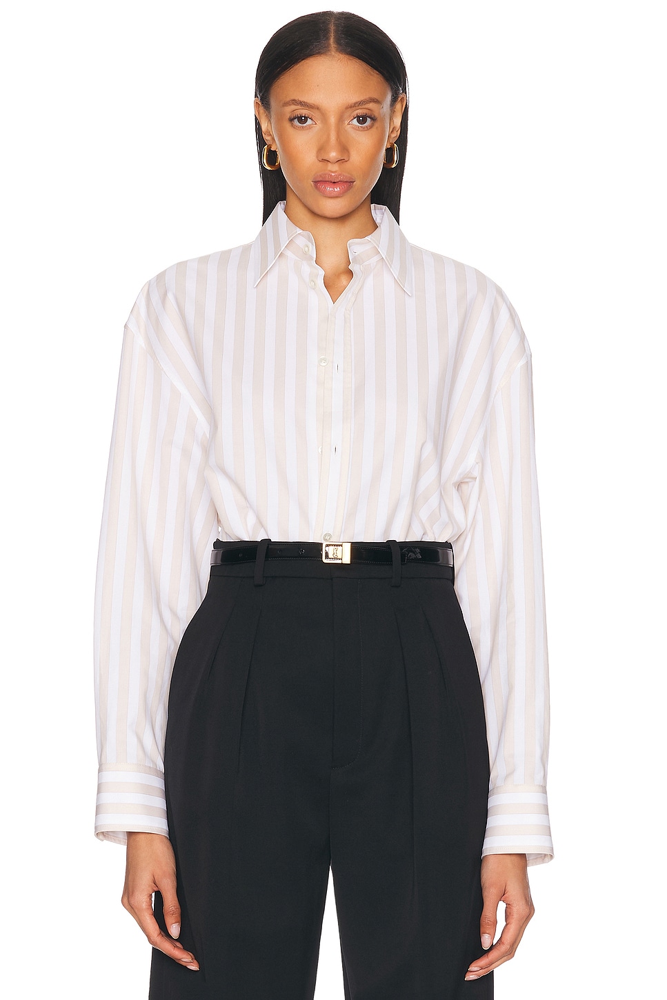 

Button Up Топ Saint Laurent, Craie Beige