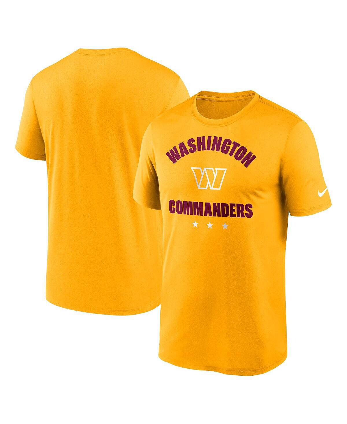 

Мужская золотая футболка Washington Commanders Arch Legend Nike, Желтый, Мужская золотая футболка Washington Commanders Arch Legend Nike