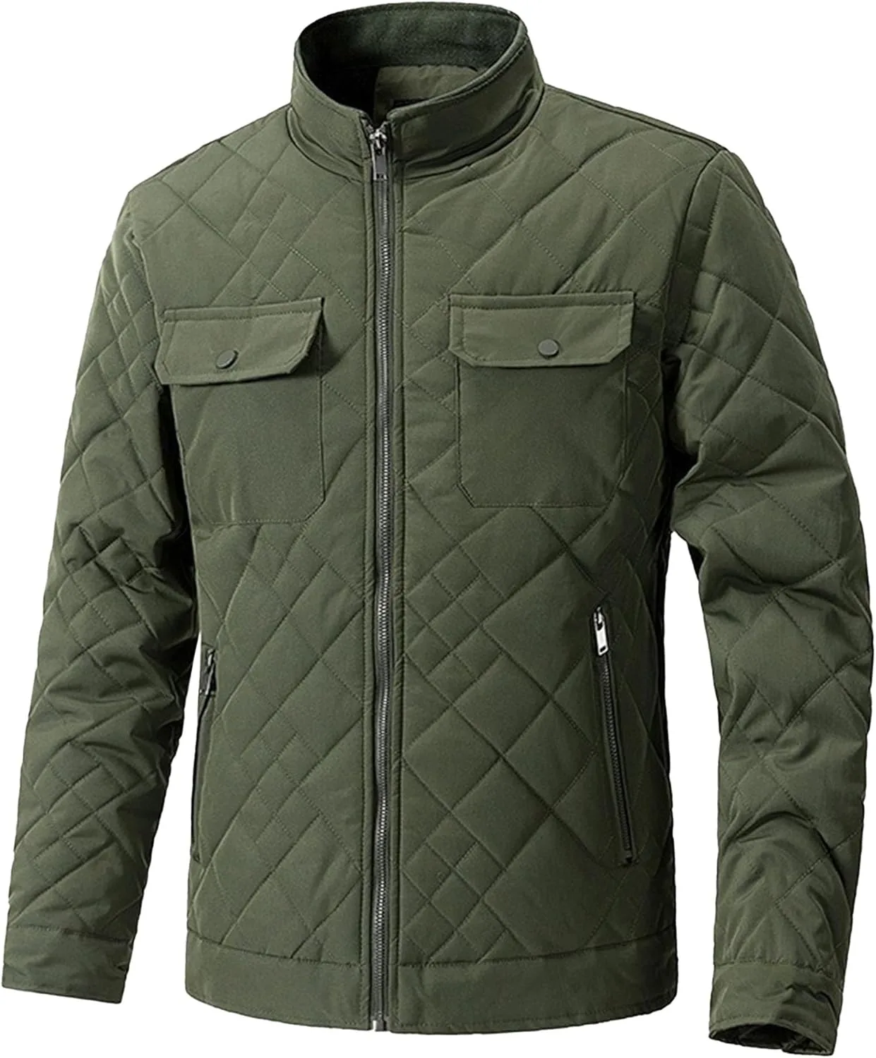 Мужская куртка Diamond Winter легкая ватная куртка в стиле varsity Generic, зеленый
