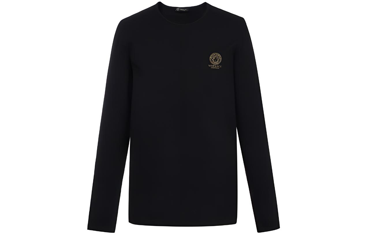 

Футболка с длинными рукавами и круглым вырезом VERSACE, черный