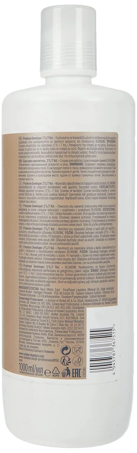 Проявитель для краски для волос Blondme Premium Care 1000 мл от Schwarzkopf Blondme, 2 Percent — фото 2