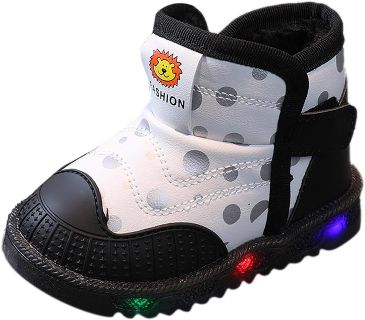 

Светящиеся ботиночки для малышей, девочек и мальчиков, плоские водонепроницаемые ботинки, новорожденные, на молнии, мультяшные кроссовки, обувь для ходьбы Generic, бежевый