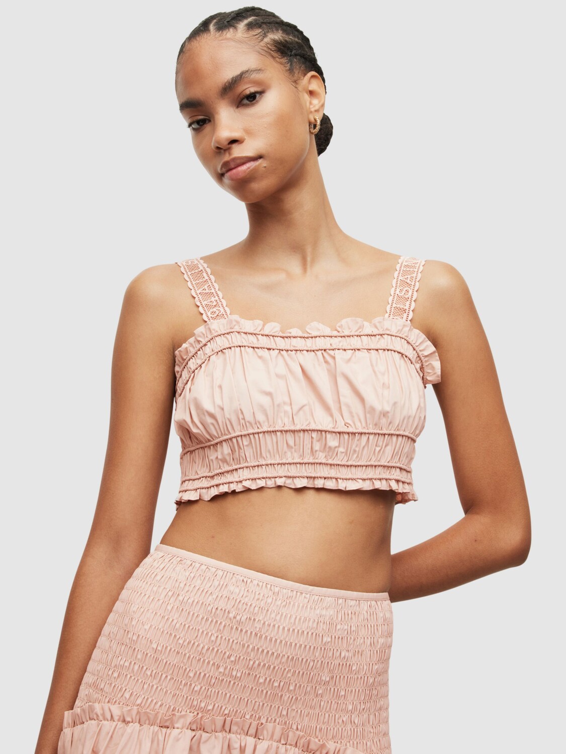 

Укороченный топ AllSaints Alex, нежно-розовый
