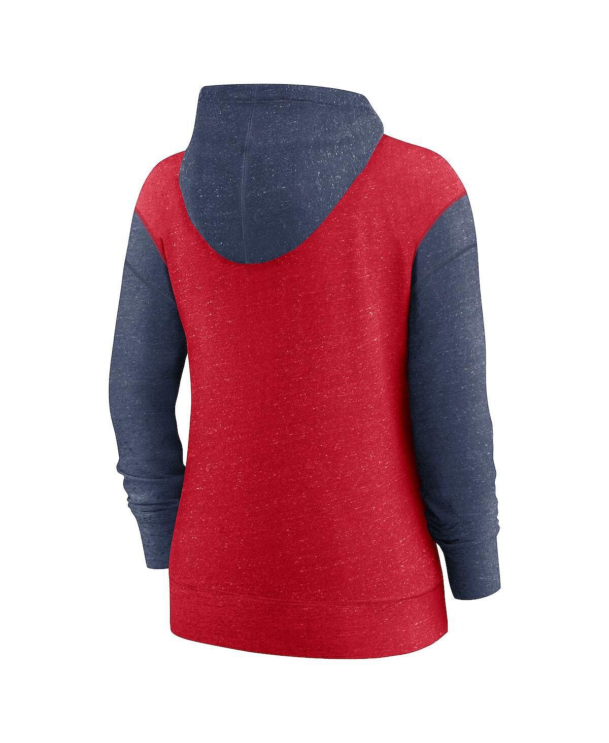Женская толстовка с молнией во всю длину Red Washington Nationals Nike, красный — фото 4