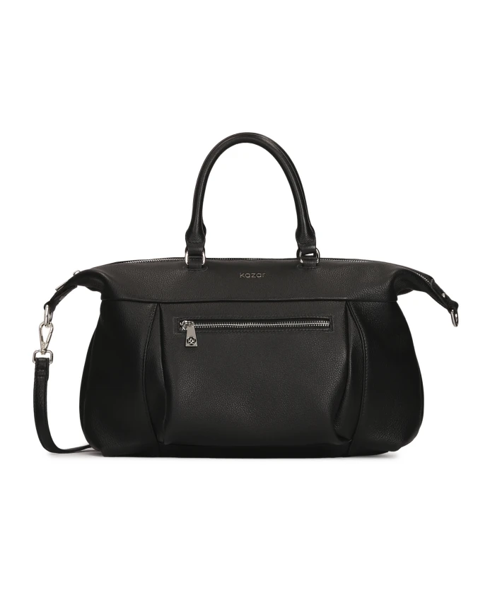 

Большая кожаная сумка с ручками Kazar, черный