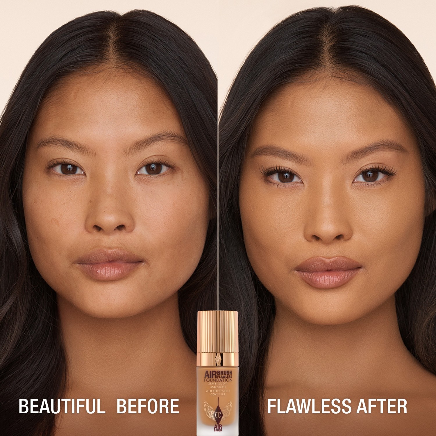 Тональный крем для лица airbrush flawless Charlotte Tilbury, 11 - neutral, объем 30 мл — фото 2
