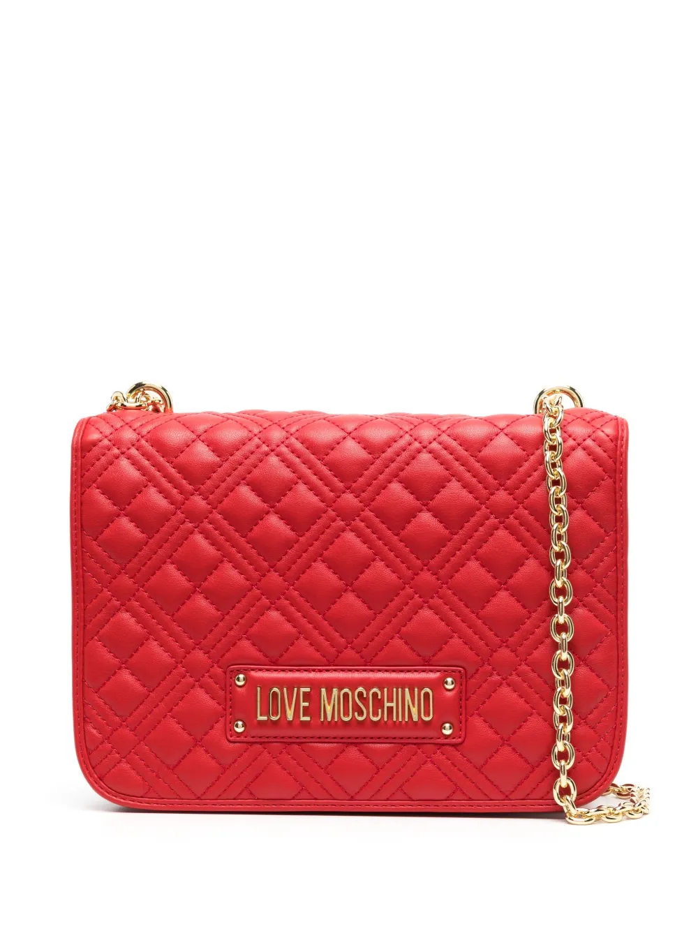

Стеганая сумка на плечо с логотипом Love Moschino, красный