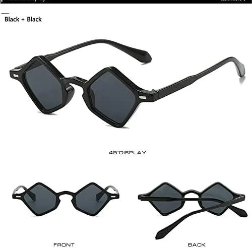 

Ретро-солнцезащитные очки Polygon для женщин и мужчин, винтажные солнцезащитные очки в маленькой оправе с защитой от УФ-излучения UV400 MTZJH, Green Black