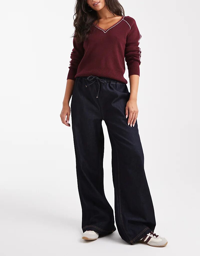 

Джинсы-джоггеры ASOS DESIGN с широкими штанинами, с эффектом полоскания