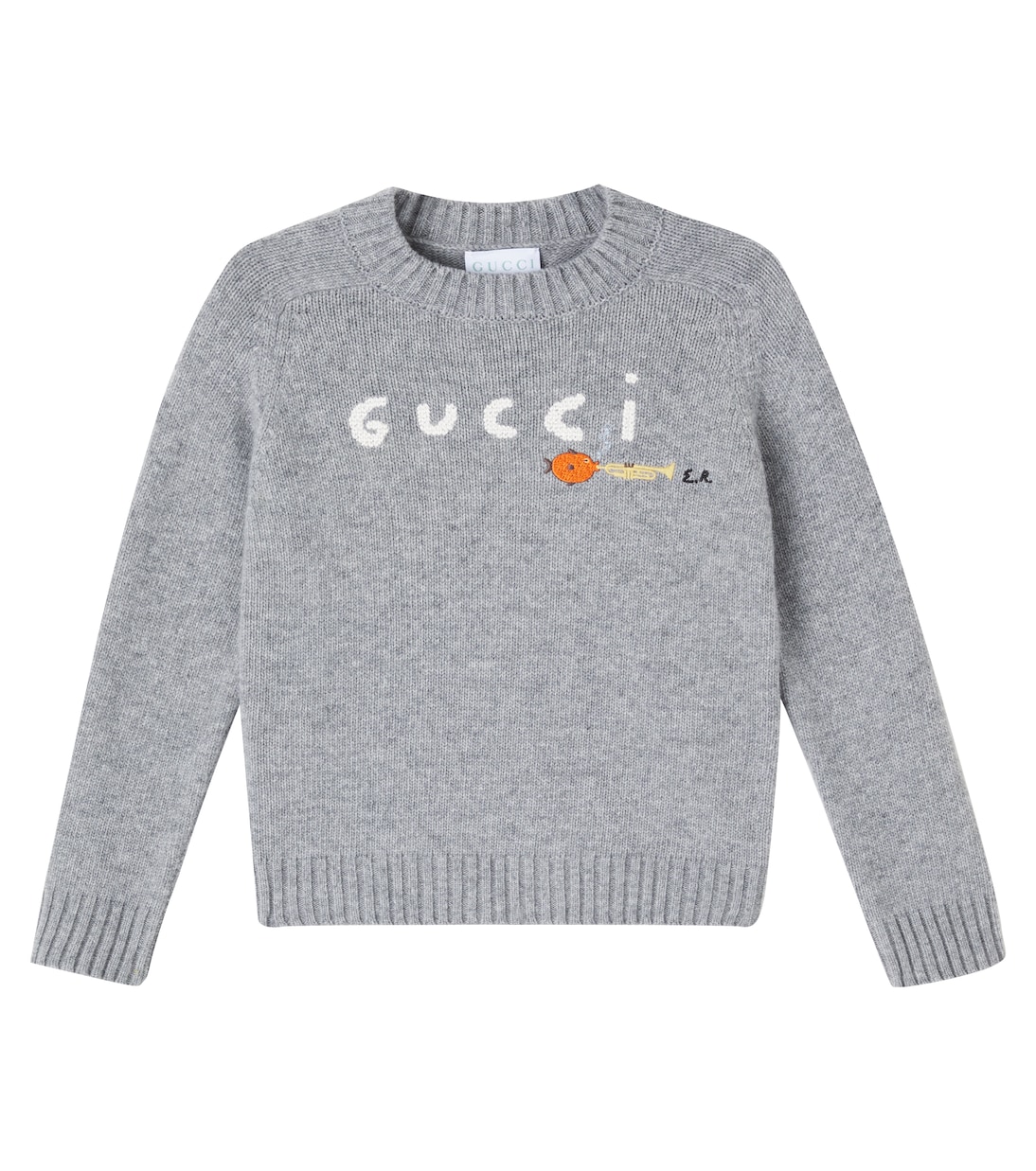 

шерстяной свитер с логотипом Euan Roberts Gucci Kids, Medium Grey Mel/Mix