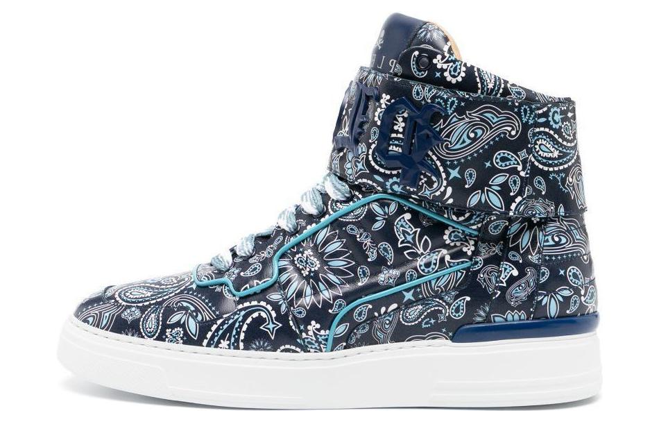 

Кроссовки Hi-top с принтом пейсли PHILIPP PLEIN, синий