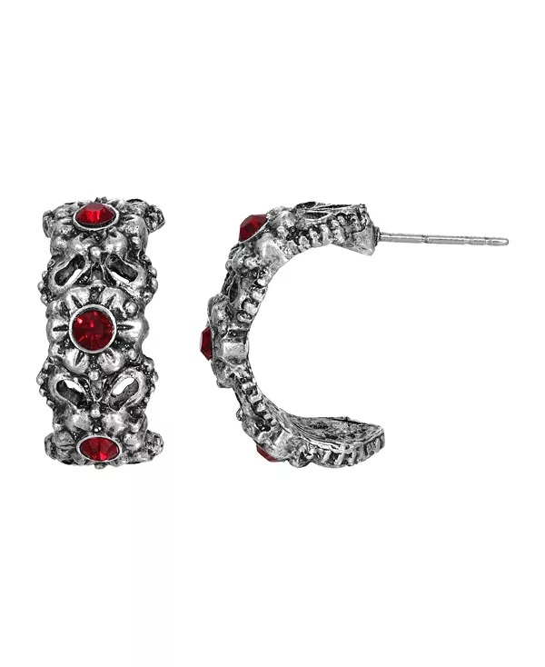 

Женские серьги из олова с кристаллами 2028, red