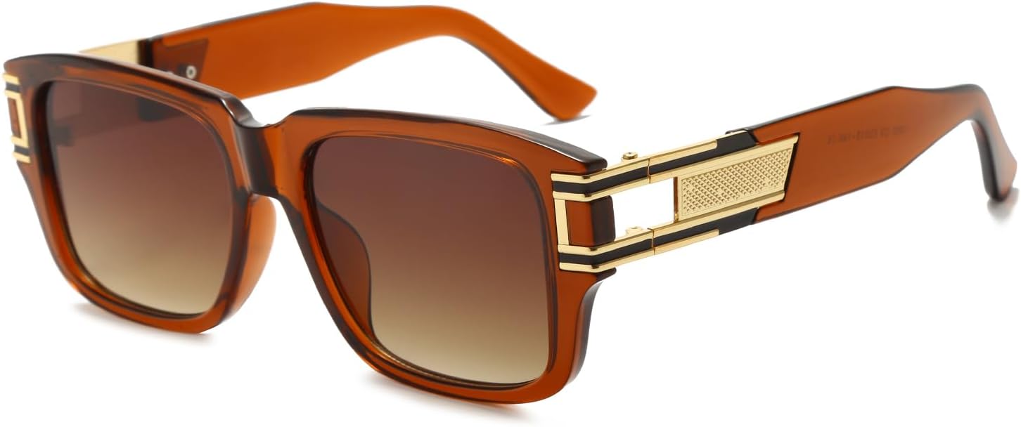 

Солнцезащитные очки Long Keeper Square для женщин и мужчин, в стиле ретро, ​​роскошные, увеличенного размера, винтажные прямоугольные солнцезащитные очки с защитой UV400, Brown Gradient Brown