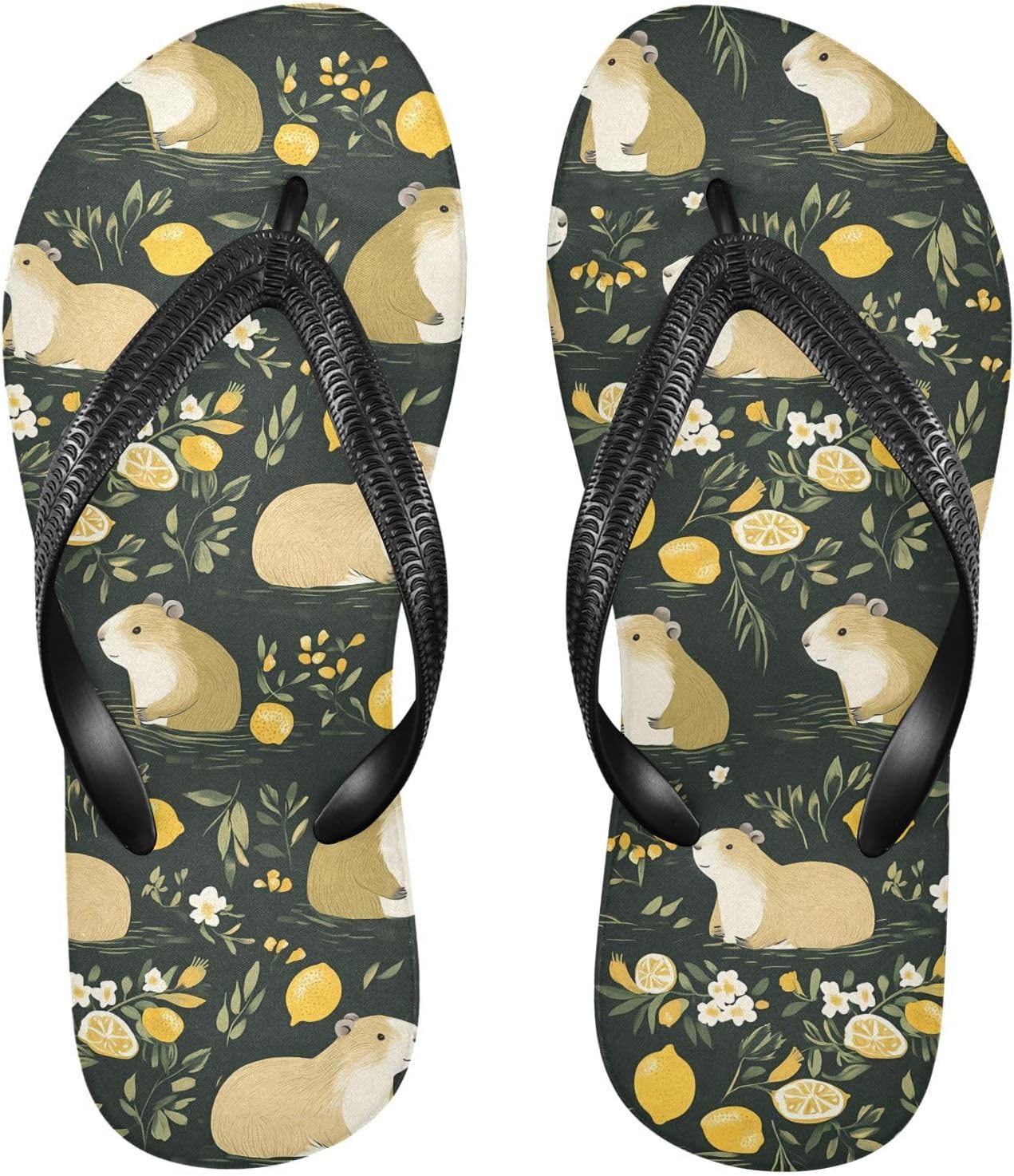 

Милые капибары Летние пляжные босоножки с лимонным принтом для женщин и мужчин, шлепанцы для душа 20861722 Kfbe, Capybara