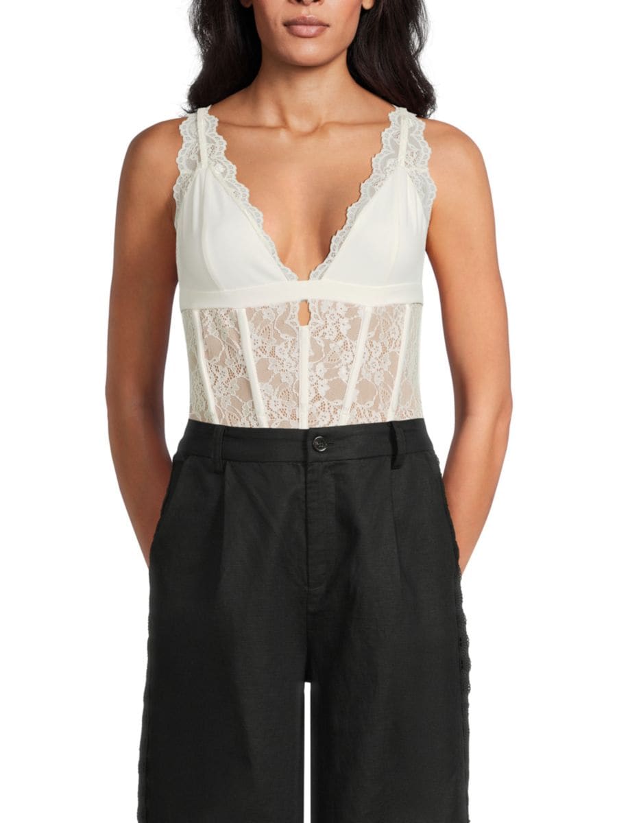 

Боди Carlotta Lace & Boning Cami NYC, белый