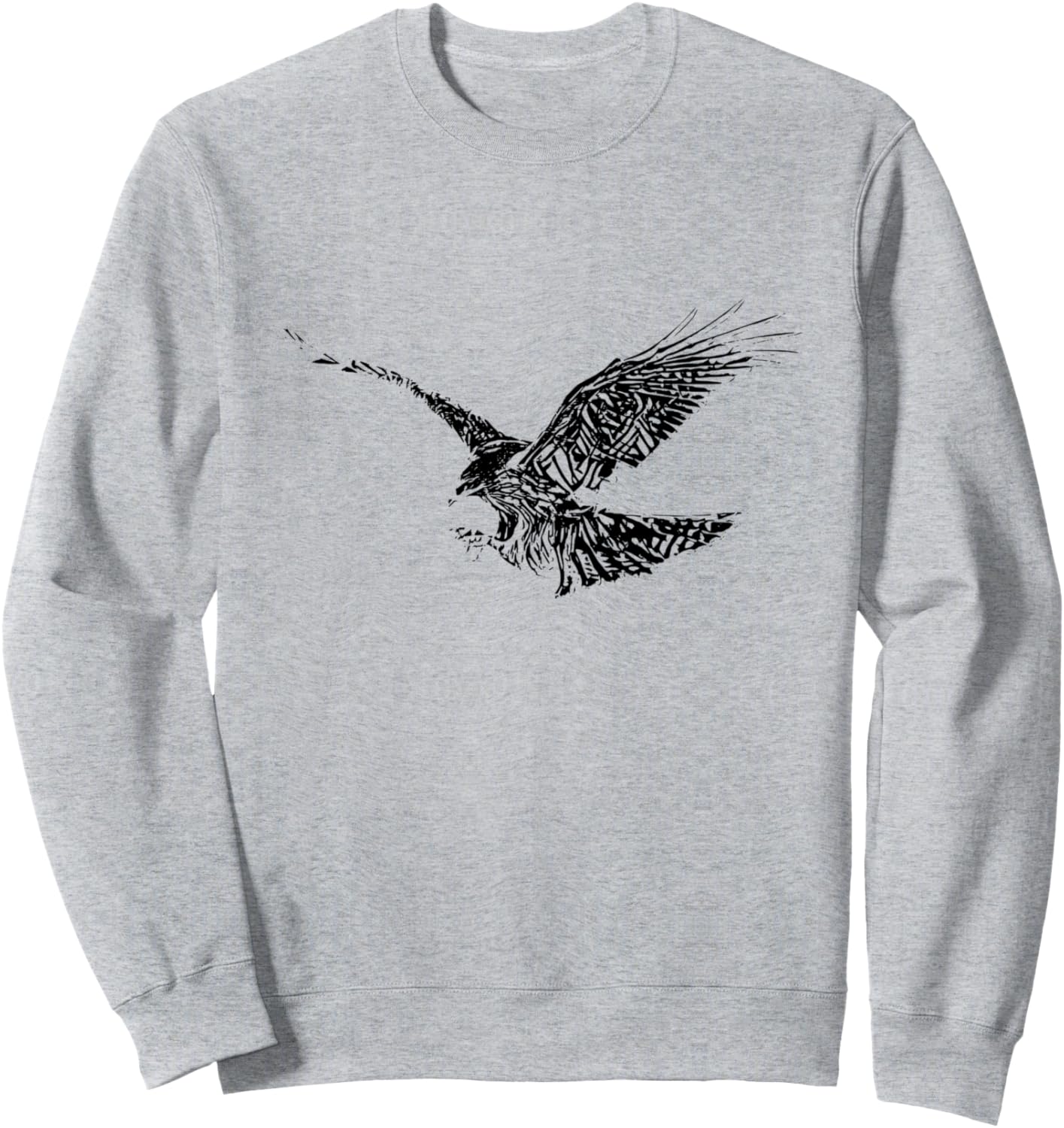 

Толстовка с изображением хищной птицы сокола. Красочный дизайн с птицей Hawks Birds Animals - Gifts Christmas Birthday, серый
