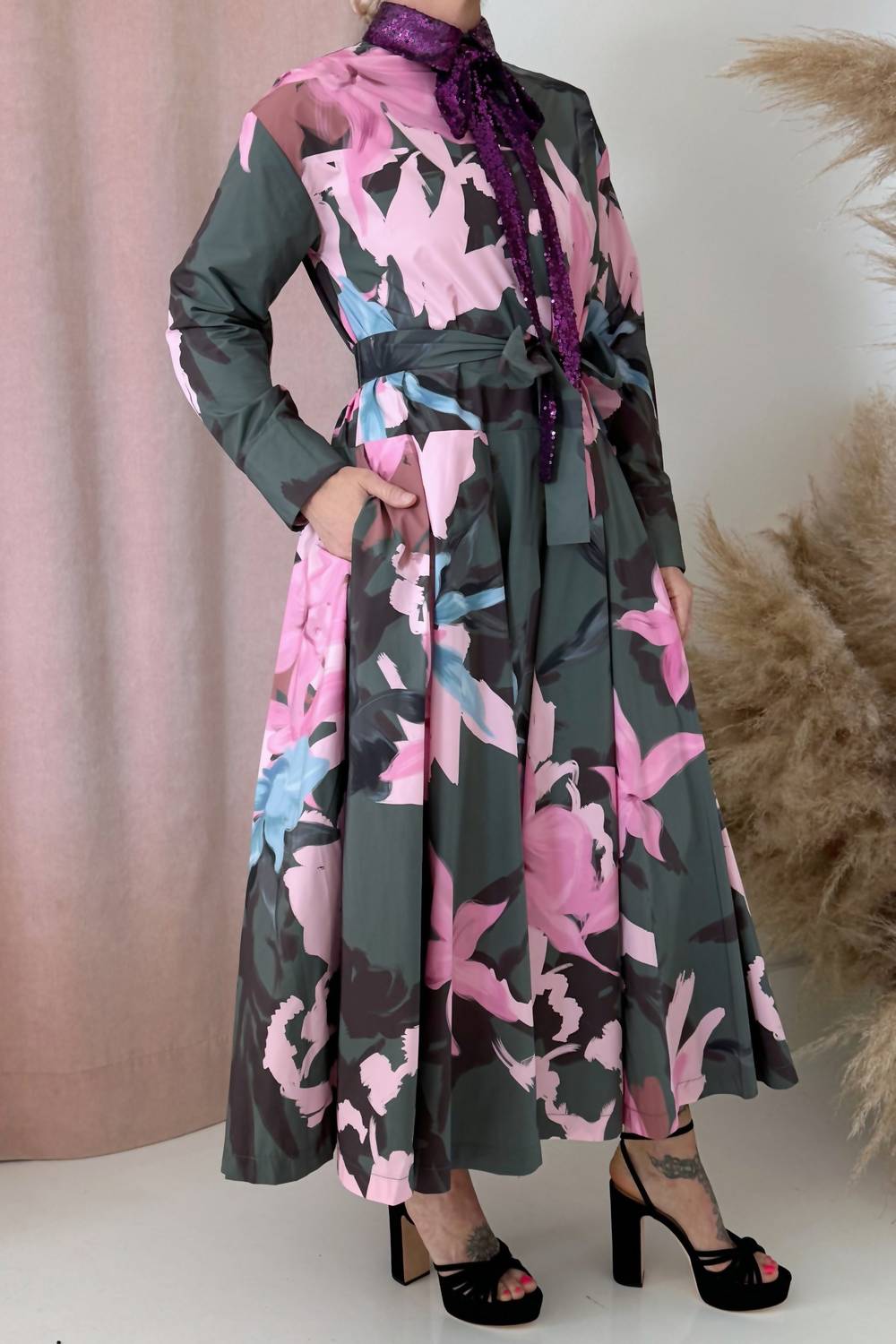 

Платье из тафты с цветочным узором Psophia, цвет floral