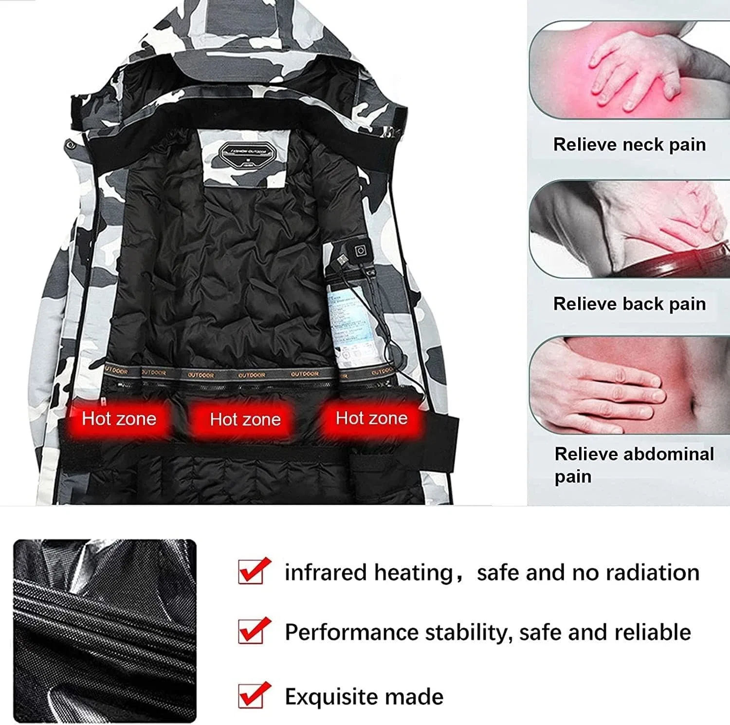Термобелье Thermostat Heating Jacket, Red — фото 4