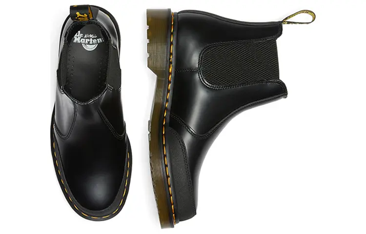 Мужские ботинки челси Dr. Martens 2976 из гладкой кожи с укрепленным носком, черный — фото 4