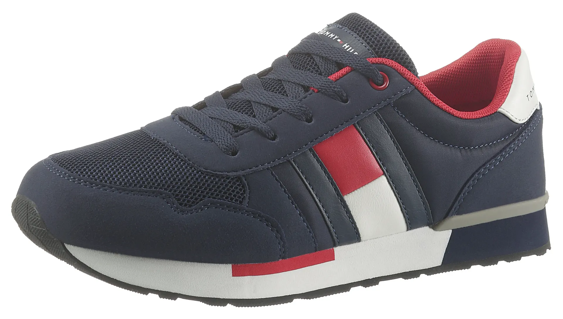 

Кроссовки Tommy Hilfiger с надписью логотипа, повседневная обувь, полуботинки, туфли на шнуровке, цвет Blau-Kombiniert