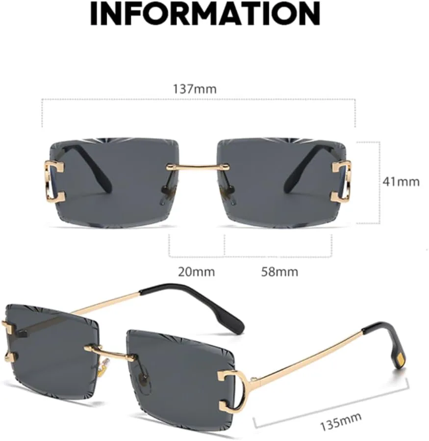 

Роскошные безрамочные солнцезащитные очки с цветными линзами и защитой от УФ-излучения UV400 для мужчин и женщин, модные металлические дужки TVTBBVV, Green C2