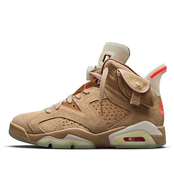 

Кроссовки 6 retro x travis scott 'british khaki' Air Jordan, хаки