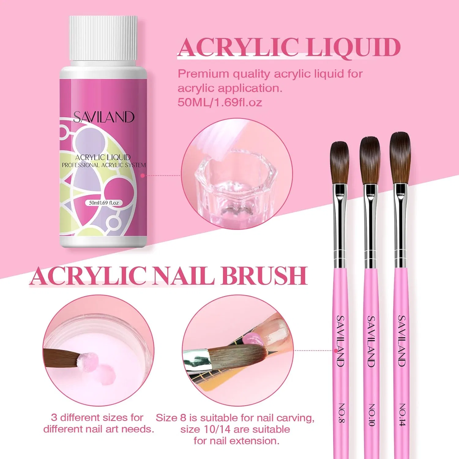 Набор для акрилового маникюра Saviland с фрезером Saviland, 1-Acrylic Nail Set — фото 4