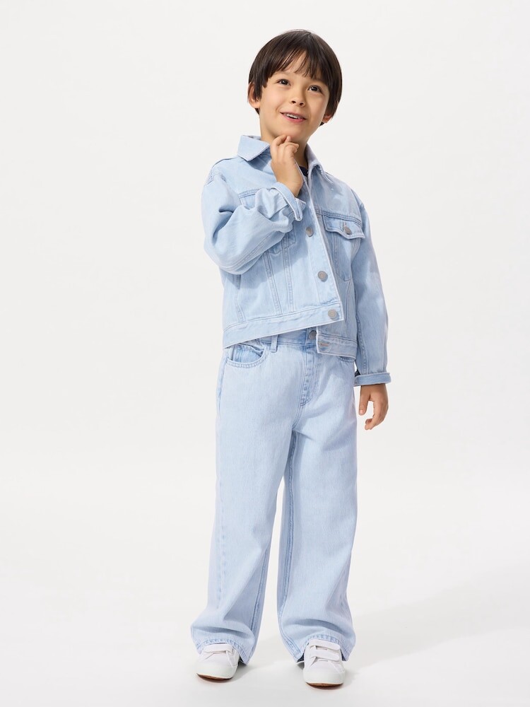 

Прямые джинсы широкие без молнии Uniqlo, синий