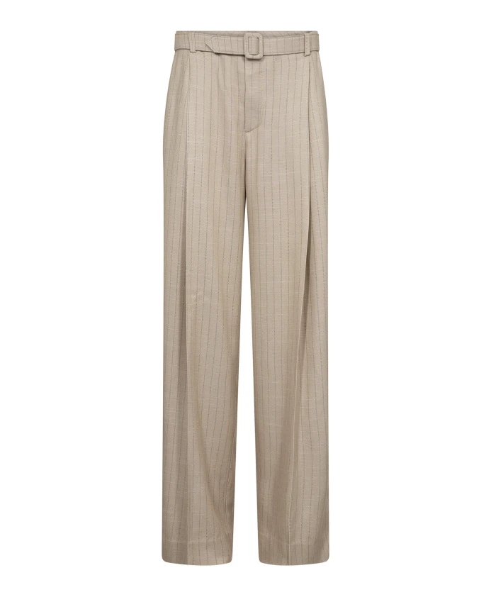 

Брюки в тонкую полоску свободного кроя, цвет кунжута Mos Mosh, бежевый