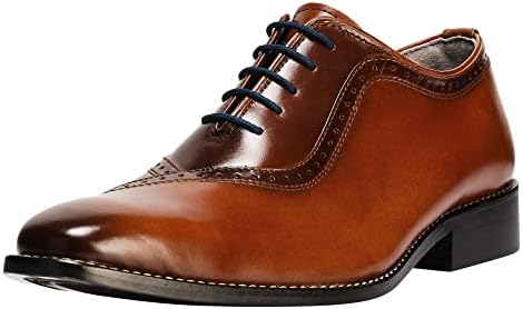 

Мужские оксфорды LIBERTYZENO с блестящим носком из натуральной кожи на шнуровке, для взрослых, для Рождества, Tan