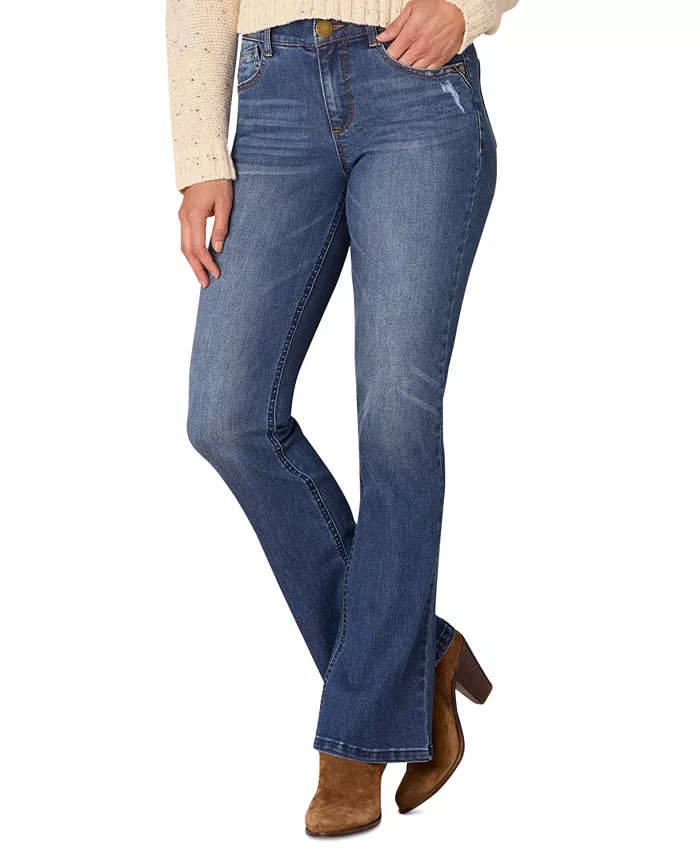 

Узкие укороченные джинсы-бойфренды Petite "Ab"solution Luxe Touch Itty Bitty Bootcut Democracy, синий