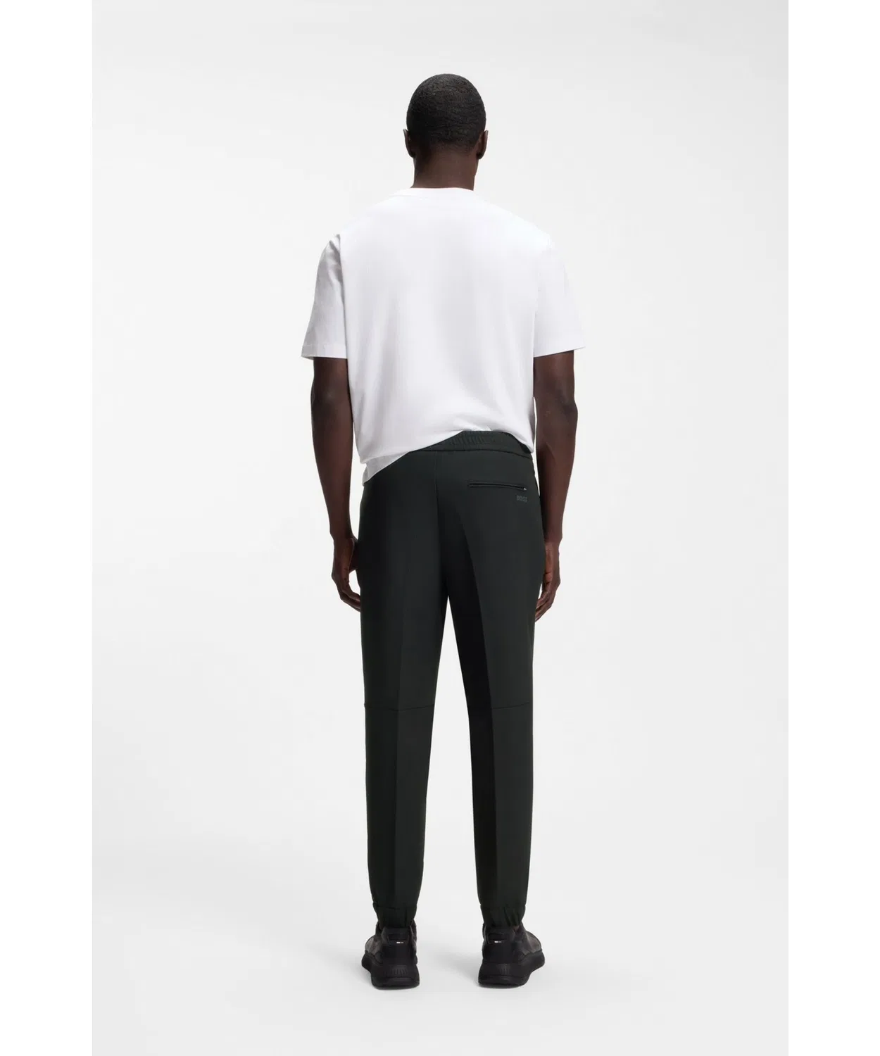 Брюки зауженные водонепроницаемые BOSS Menswear из полиэстера с эластаном, бежевые — фото 2
