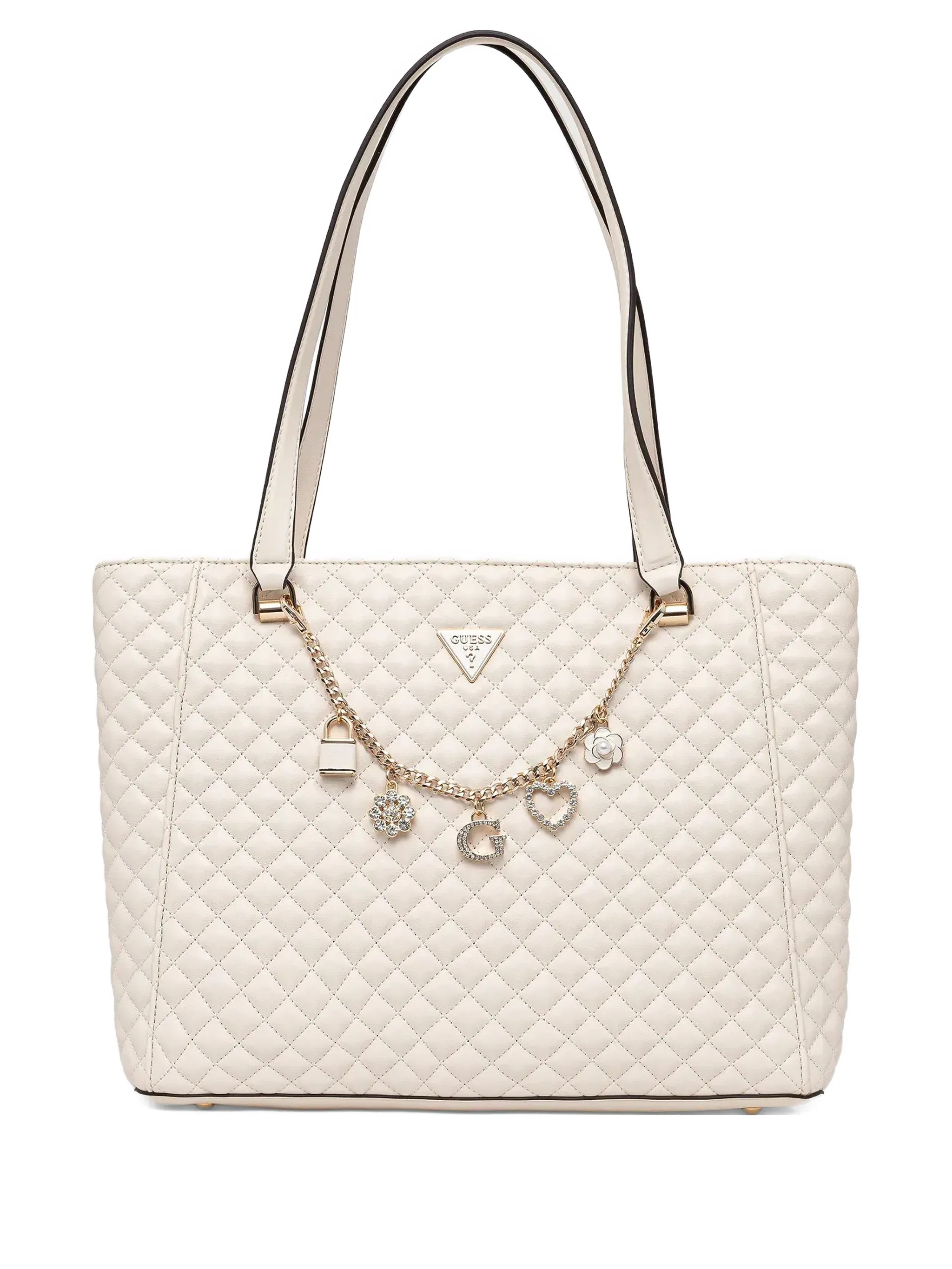 

Стеганая сумка-тоут с подвеской Guess Usa, белый