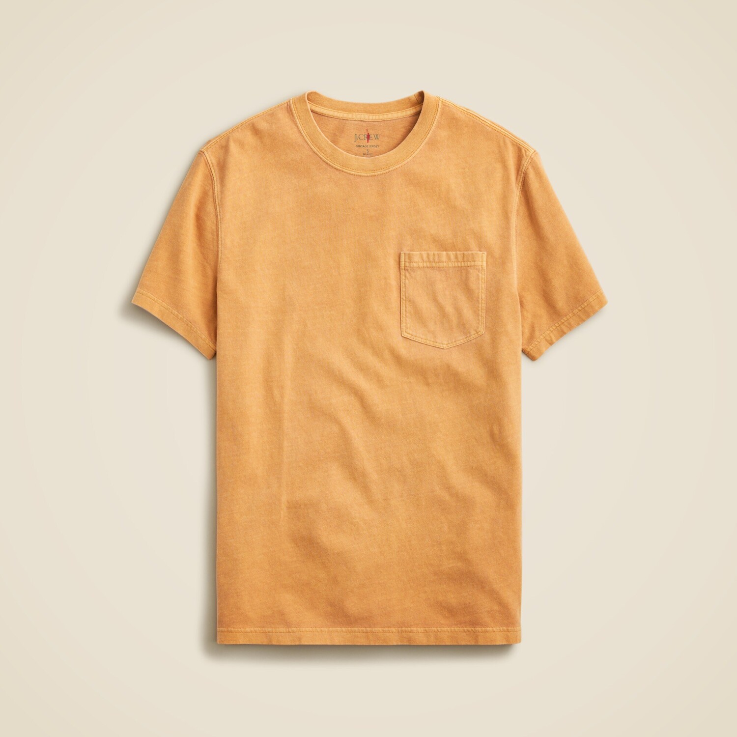 

Футболка из хлопка Vintage-Wash с карманом J.Crew, золотой