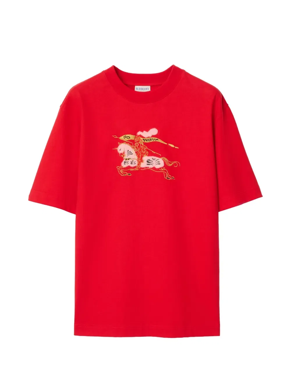 Хлопковая футболка Ekd Burberry, красный