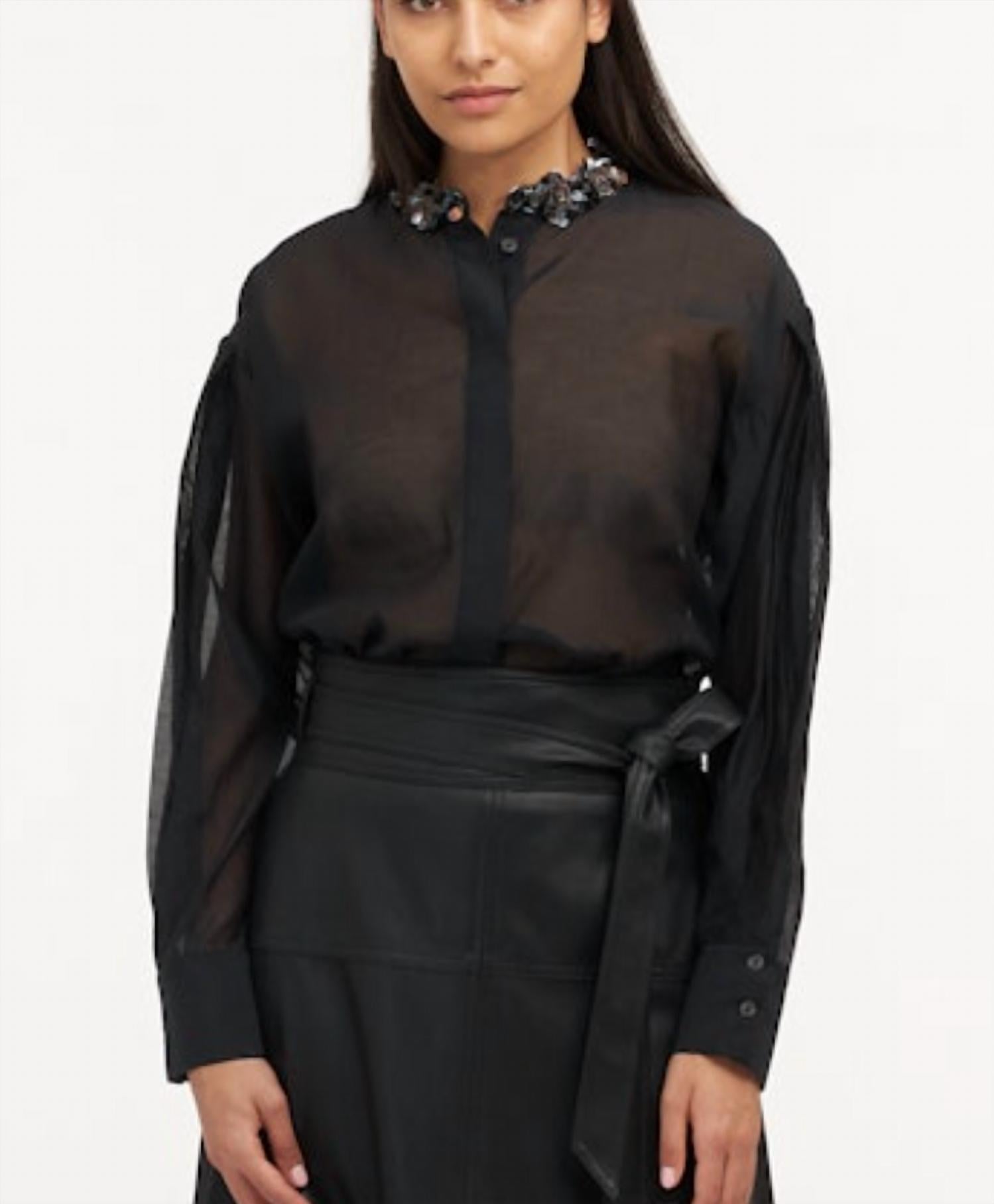 

Женский топ Milton в черном цвете Tanya Taylor