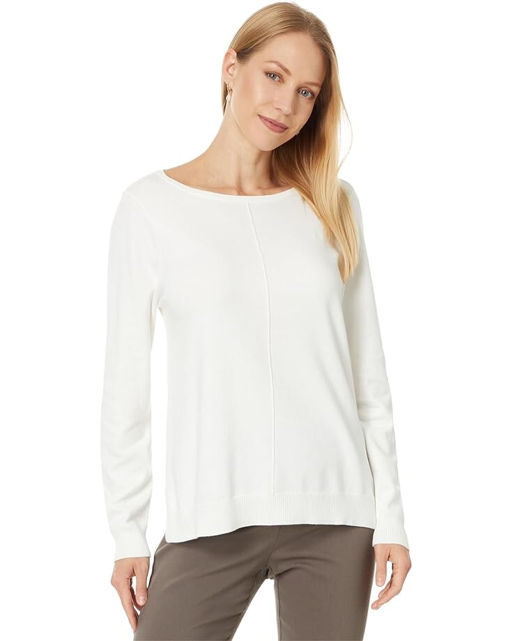 

Свитер Elliott Lauren Modal Knits - Crewneck Sweater with Seam detail, цвет Winter White