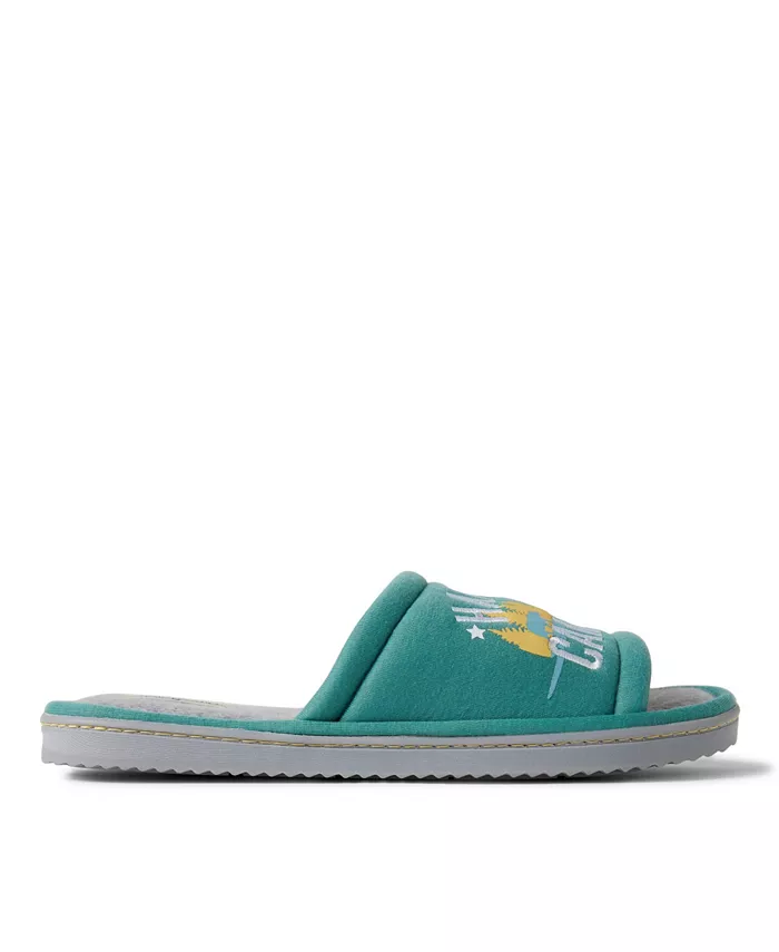 Мужские домашние тапочки Lennox Happy Camper вязаные для душа Dearfoams, зеленый — фото 2