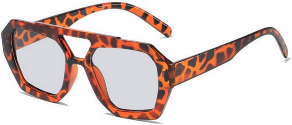 

Солнцезащитные очки в стиле ретро 2027 с двойной перемычкой для женщин, крупная оправа, леопардовый коричневый градиент, модные солнцезащитные очки для мужчин MTZJH, C