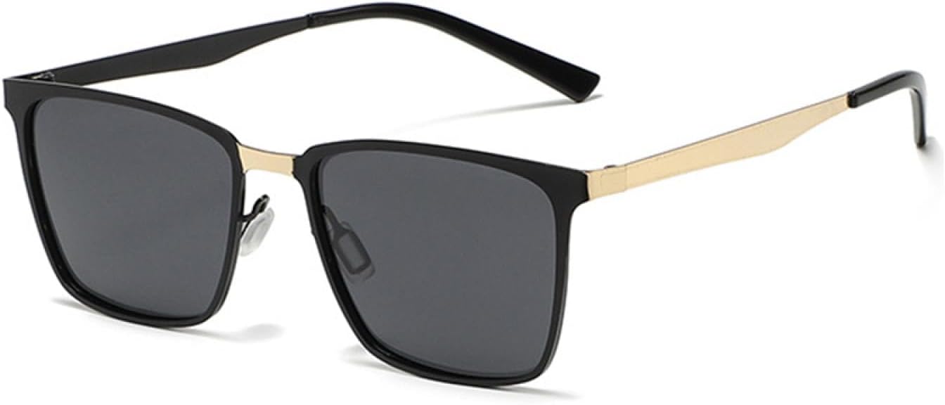 

Классические прямоугольные поляризованные солнцезащитные очки для мужчин, матово-черные, защита от УФ-излучения UV400, модные, с пружинным шарниром, для вождения VFDHN, 2