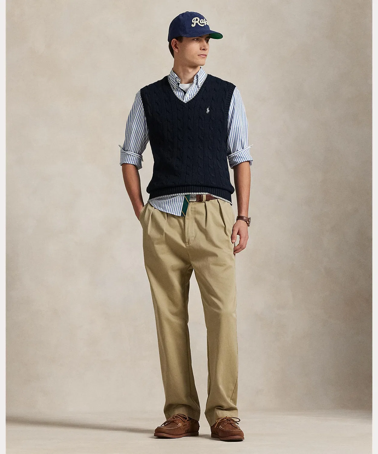 Свитер-жилет из хлопка с кабельным узором Polo Ralph Lauren, мультиколор — фото 3