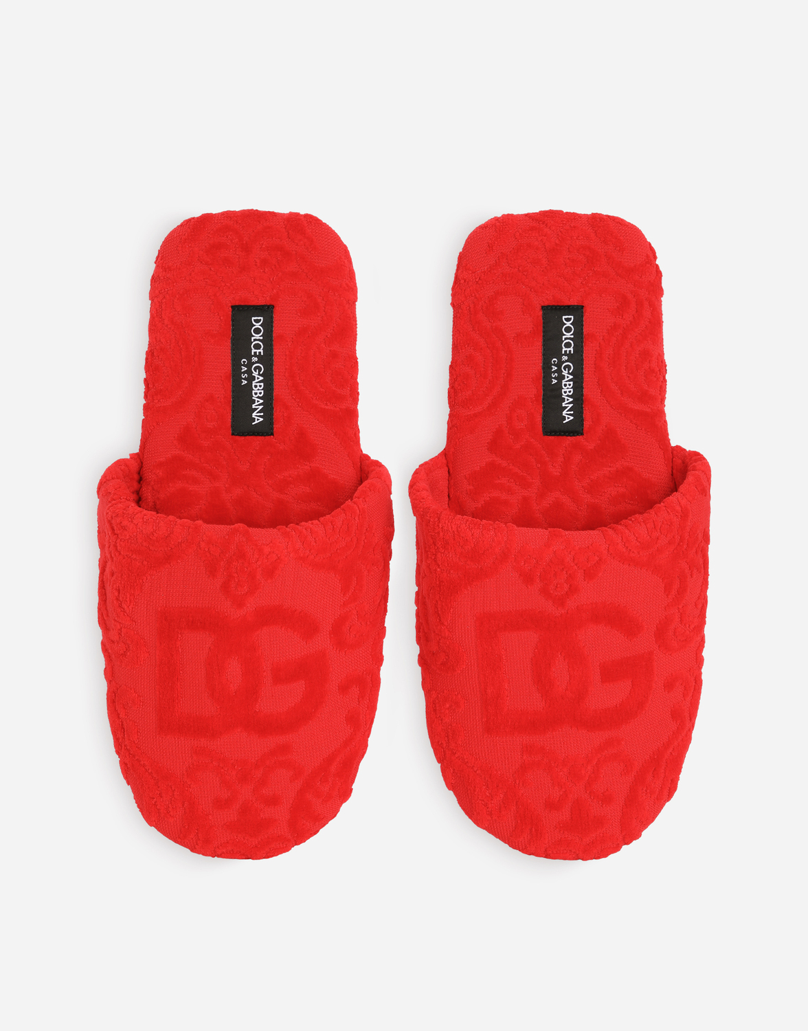 Тапочки из жаккардового хлопкового махрового полотна Dolce & Gabbana, мультиколор — фото 4