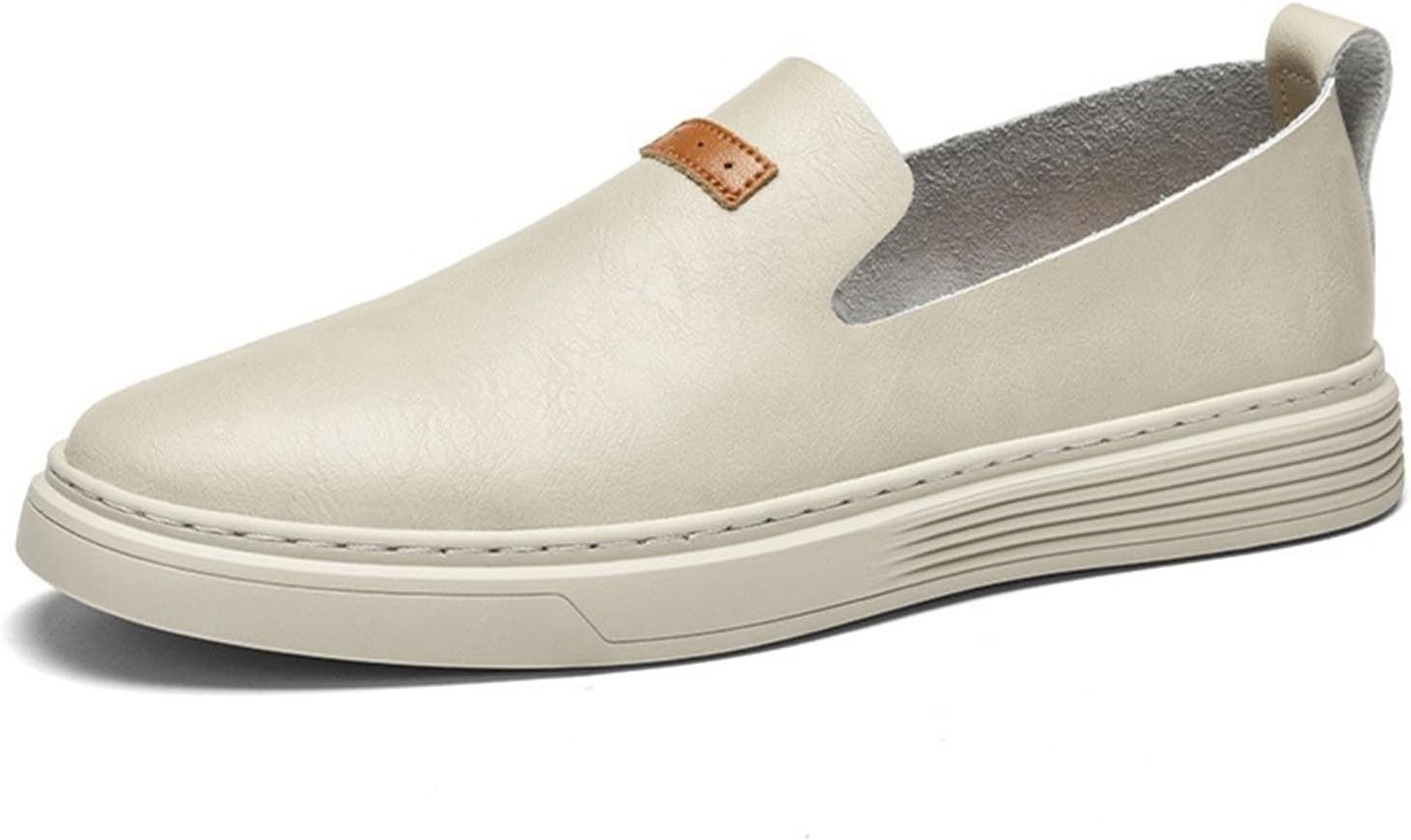 

Мужские мокасины-лоферы, мягкие прогулочные туфли, мужские кожаные повседневные туфли Abborora, бежевый