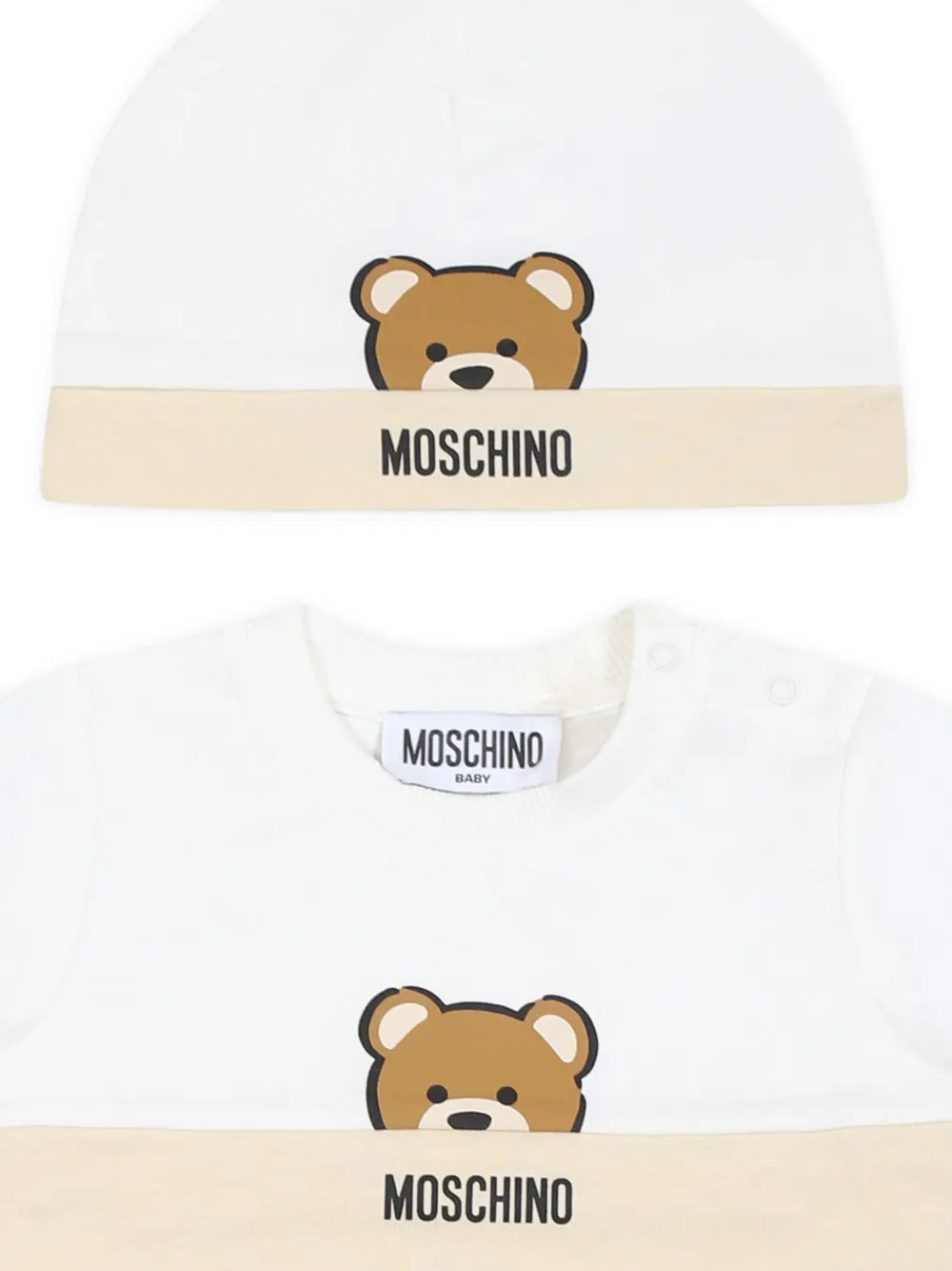 Комплект для новорожденного с принтом Teddy Bear Moschino Kids, нейтральный — фото 3