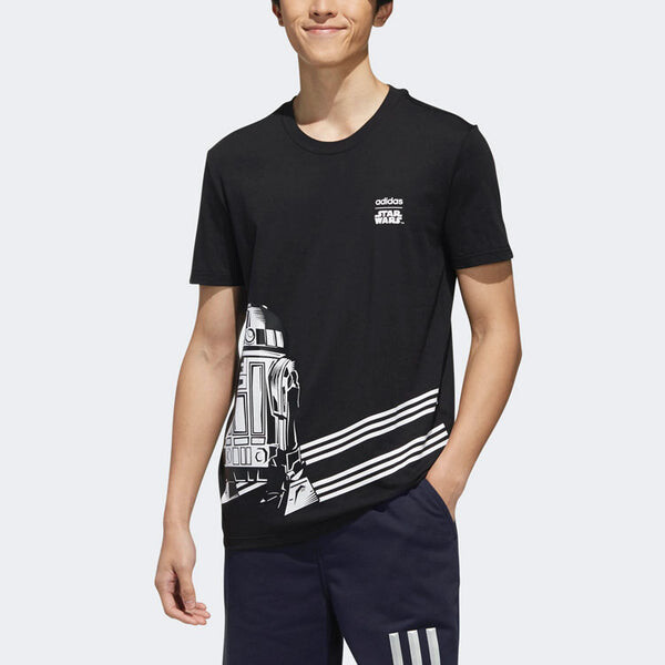 Футболка round neck logo short sleeve black Adidas, черный — фото 4