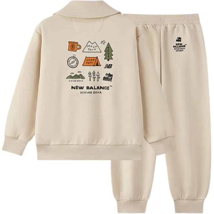 Детский спортивный костюм Casual Sportswear 2 Piece Set New Balance, Light Beige — фото 4