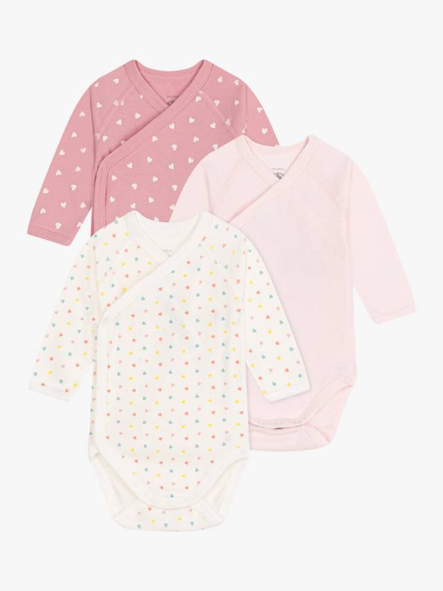 

Детские хлопчатобумажные боди с длинным рукавом Petit Bateau, розовый/разноцветный
