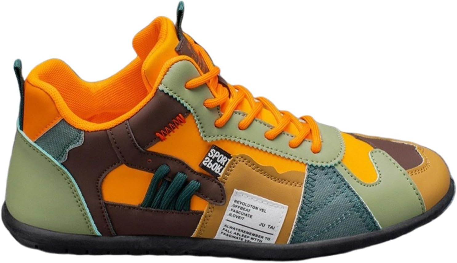 

Кроссовки MACEFIL для мужчин, модные средней посадки, легкие, дышащие, стильные ретро-спортивные, удобные повседневные для ходьбы, зеленый/оранжевый