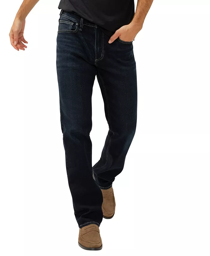 

Мужские джинсы Grayson классического кроя с прямыми штанинами Silver Jeans Co., синий